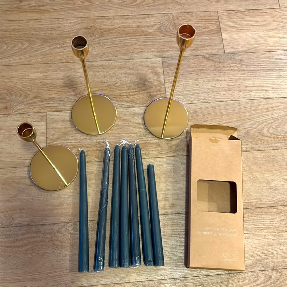 ✨GWP 💛Elegant Gold Candle Holders Set